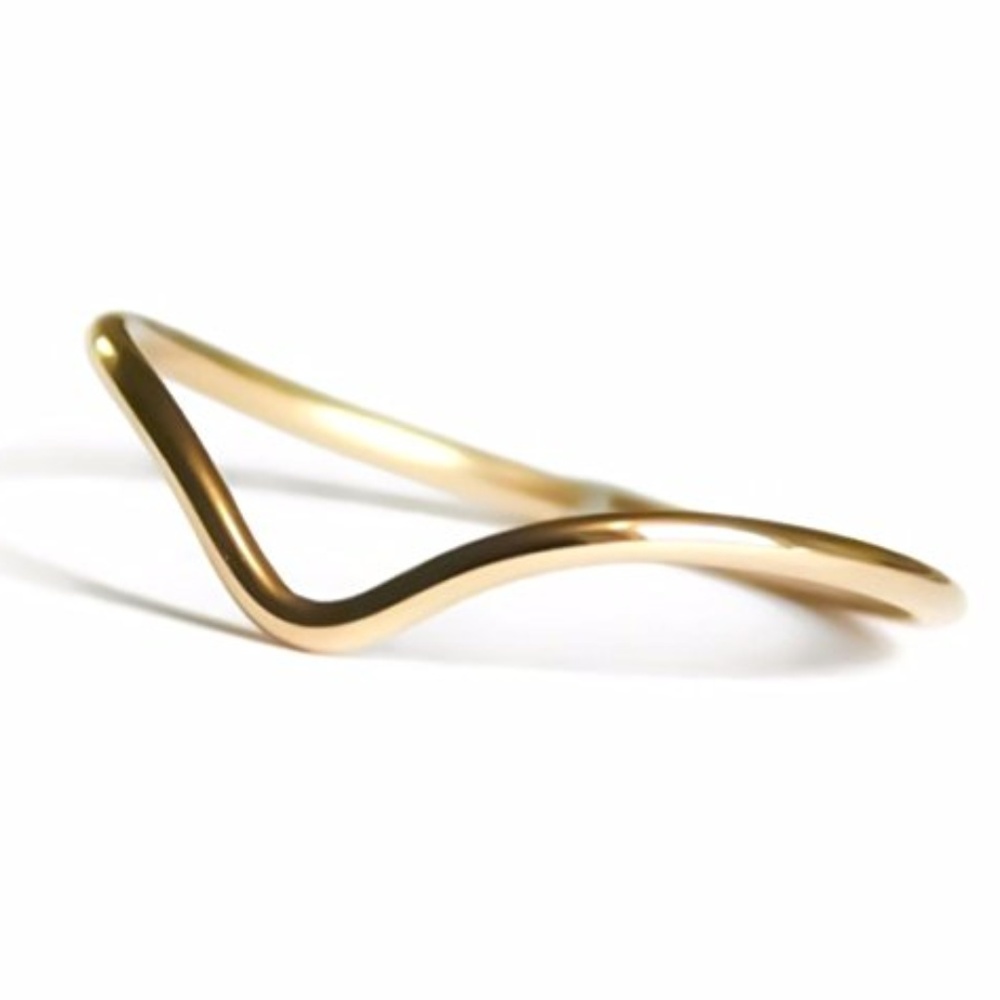 3 PACK! 14K Gold Filled Chevron V Shaped Stacking Ring with 1MM Skinny Band